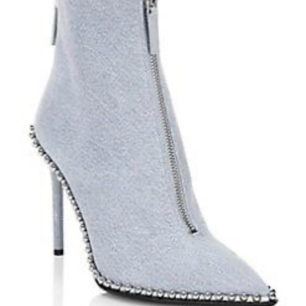 Denim washed booties never worn!!